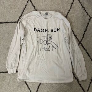 White Graphic Long Sleeve Shirt